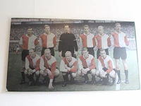Foto op hout feijenoord. afmeting 185 x 102 cm. vermoedelijk elftal foto uit het kampioensjaar 1961. - afbeelding 3 van  3