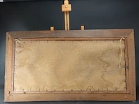 Fraai bestoken oude houten lijst met religieus tafereel - afbeelding 5 van  5