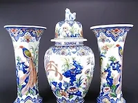 Fraai polychroom vieux rhodes boch belgium porseleinen kaststel - afbeelding 1 van  5