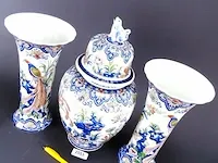Fraai polychroom vieux rhodes boch belgium porseleinen kaststel - afbeelding 2 van  5