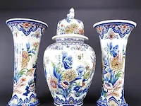 Fraai polychroom vieux rhodes boch belgium porseleinen kaststel - afbeelding 3 van  5