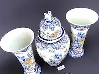 Fraai polychroom vieux rhodes boch belgium porseleinen kaststel - afbeelding 4 van  5