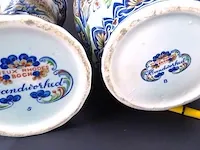 Fraai polychroom vieux rhodes boch belgium porseleinen kaststel - afbeelding 5 van  5