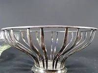 Fraaie verzilverde schaal met binnenbak - afbeelding 4 van  5