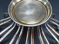Fraaie verzilverde schaal met binnenbak - afbeelding 5 van  5