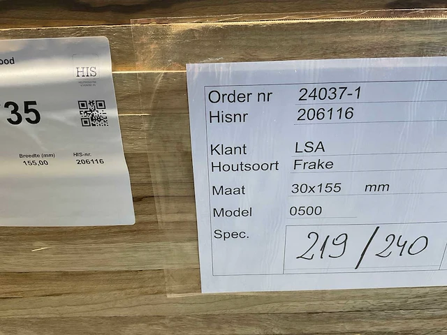 Fraké plank 240x15,5x3 cm (39x) - afbeelding 5 van  6