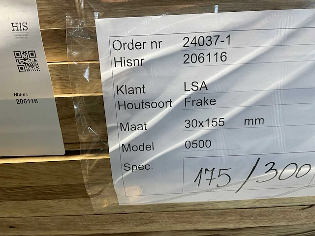 Fraké plank 300x15,5x3 cm (25x) - afbeelding 5 van  6