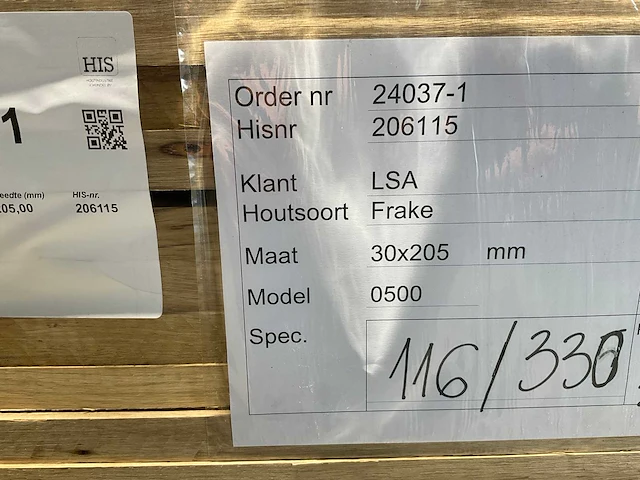 Fraké plank 330x20,5x3 cm (16x) - afbeelding 5 van  7