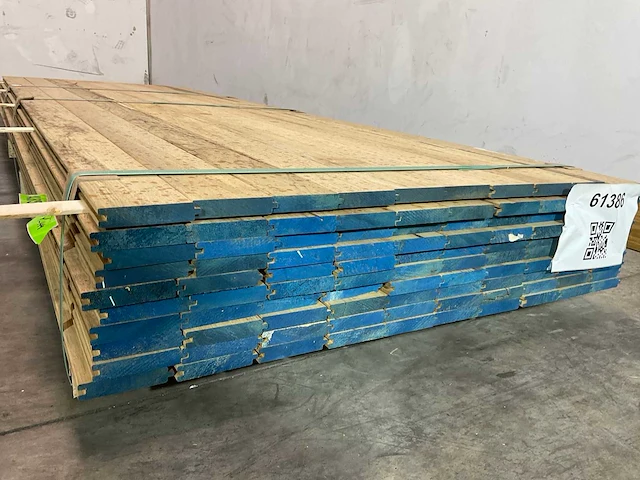 Fraké plank met mes en groef partij 210-270x9.7x2 cm - afbeelding 5 van  7