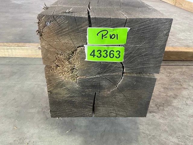 Frans eikenhouten balk gedroogd 403x29x29 cm - afbeelding 6 van  6