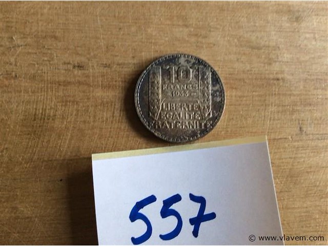 Franse munt 10fr 1933 ag - afbeelding 1 van  2