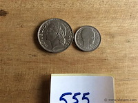 Franse munt 5fr 2stuks 1933 - afbeelding 2 van  2