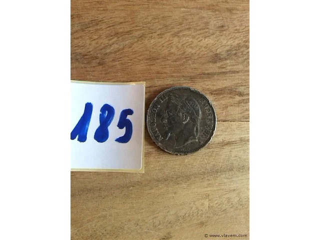 Franse munt napoleon iii 5fr 1868 - afbeelding 1 van  2