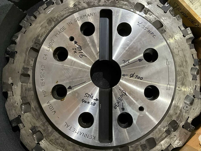 Freesblad rondnaadfrees geldop 700mm widia beitelplaatjes - afbeelding 2 van  5