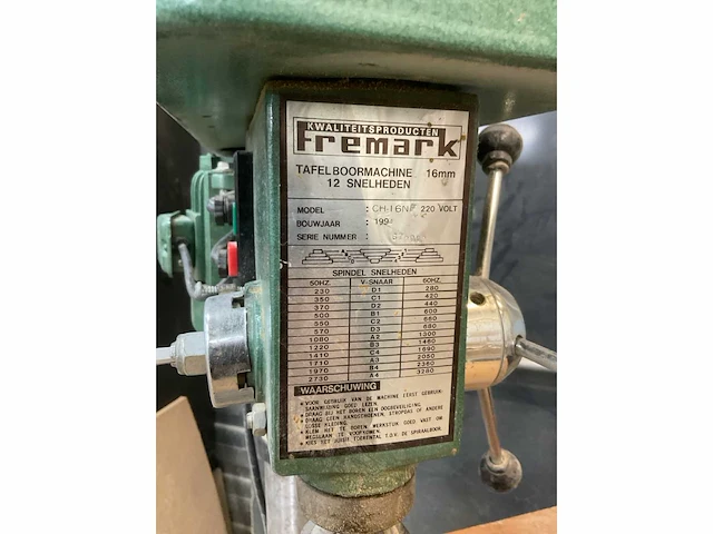 Fremark ch16n tafelboormachine - afbeelding 6 van  8
