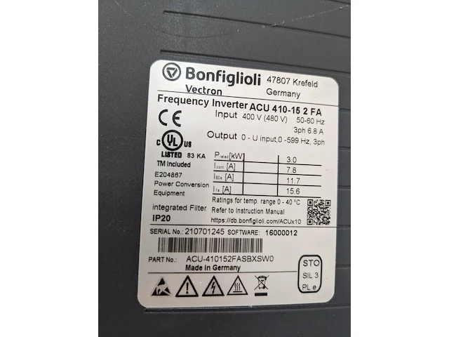 Frequentieregelaar bonfiglioli, vectron active acu 410-15 2 fa - afbeelding 5 van  9