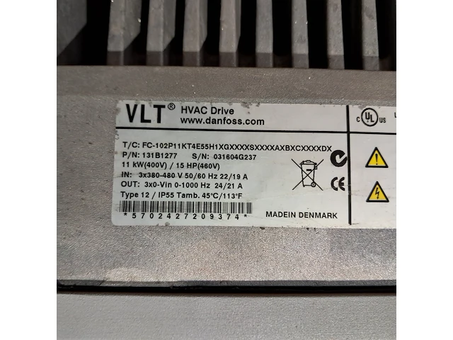 Frequentieregelaar, danfoss, 11kw 131b1277 fc-102p11kt4e55h - afbeelding 4 van  4