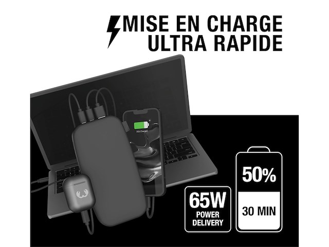 Fresh 'n rebel powerbank 27000 mah ultra snellader (65w pd) geschikt voor iphone en samsung storm grey - afbeelding 2 van  4