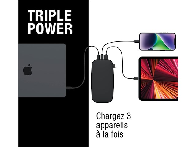 Fresh 'n rebel powerbank 27000 mah ultra snellader (65w pd) geschikt voor iphone en samsung storm grey - afbeelding 3 van  4
