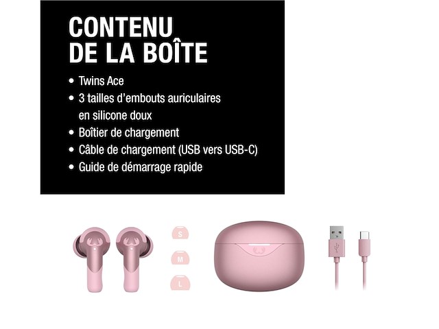 Fresh 'n rebel twins ace draadloze bluetooth oordopjes waterdicht pastel pink - afbeelding 3 van  6
