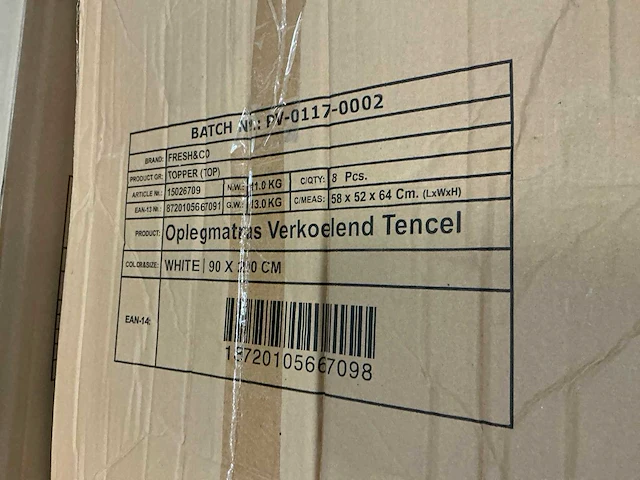 Fresh&co verkoelend topper 90x200cm (58x) - afbeelding 6 van  6