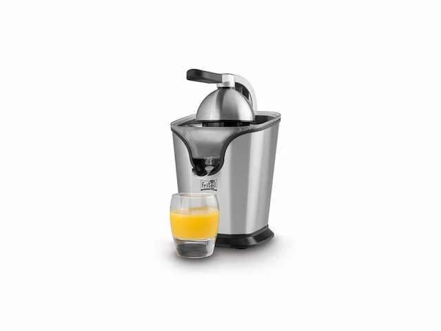 Fritel citruspers cp 4177 vruchtpers met hendel / citrusknijper + antidrup + incl 2 perskegels grijs - afbeelding 1 van  4