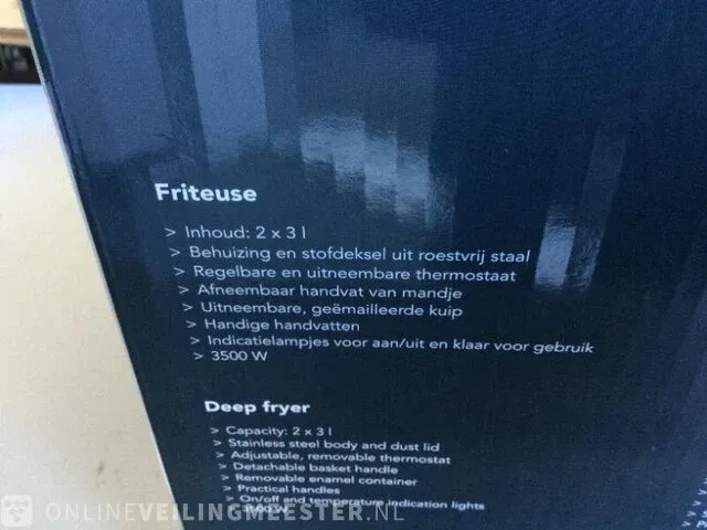 Friteuse 2x3 liter domo, do1025fr, zilver/zwart - afbeelding 4 van  5
