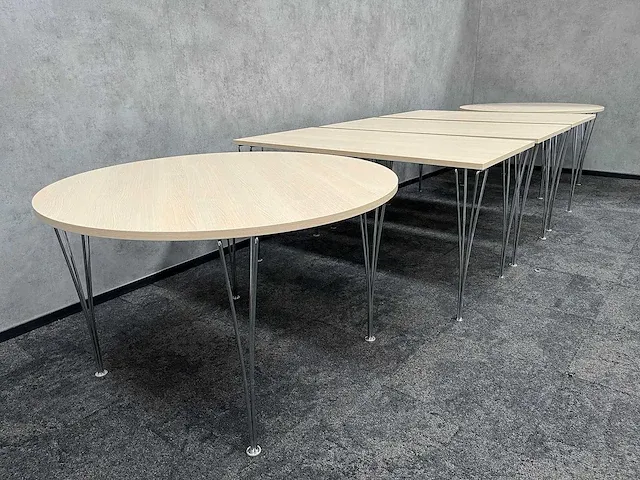 Fritz hansen 'super ellipse' - design kantinetafel (5x) - afbeelding 18 van  19