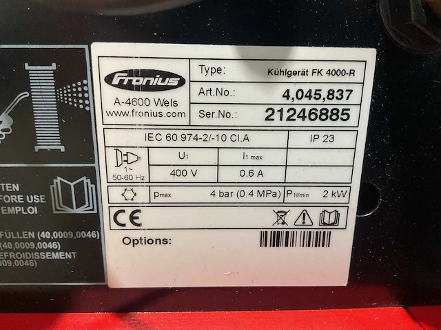 Fronius - 2010 - magicwave 4000 job g/f - lasapparaat - afbeelding 7 van  8