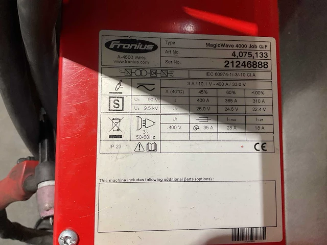 Fronius - 2010 - magicwave 4000 job g/f - lasapparaat - afbeelding 8 van  8