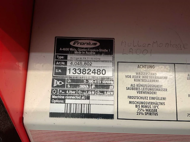 Fronius - transpuls synergic tps 450 - lasapparaat - afbeelding 8 van  8