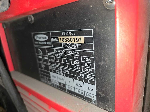 Fronius - transtig 3000 - tig-lasmachine - afbeelding 8 van  8