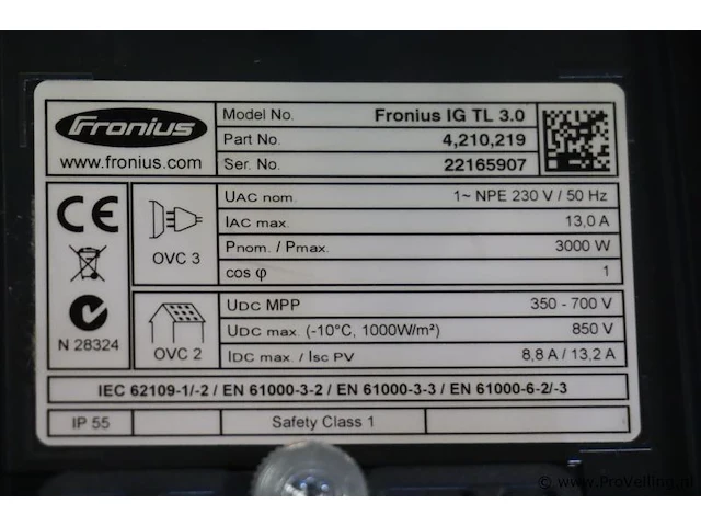 Fronius inverter/omvormer | type ig tl 3.0 - afbeelding 5 van  6