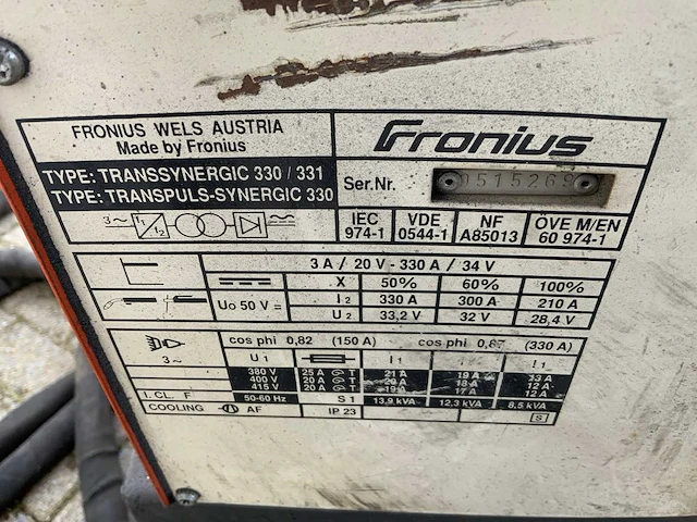 Fronius transpuls-synergic 330 mig lasapparaat - afbeelding 8 van  8