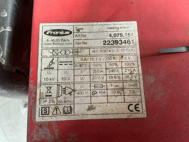 Fronius transtig 2500 tig-lasmachine - afbeelding 5 van  7