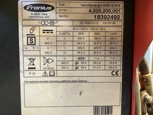 Fronius variosynergic 4000 lasapparaat - afbeelding 3 van  5