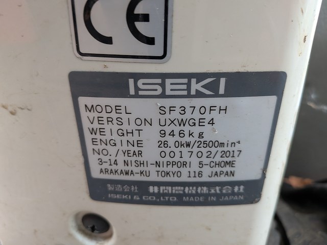 Frontmaaier, iseki, sf370fh, 2017 - afbeelding 21 van  49