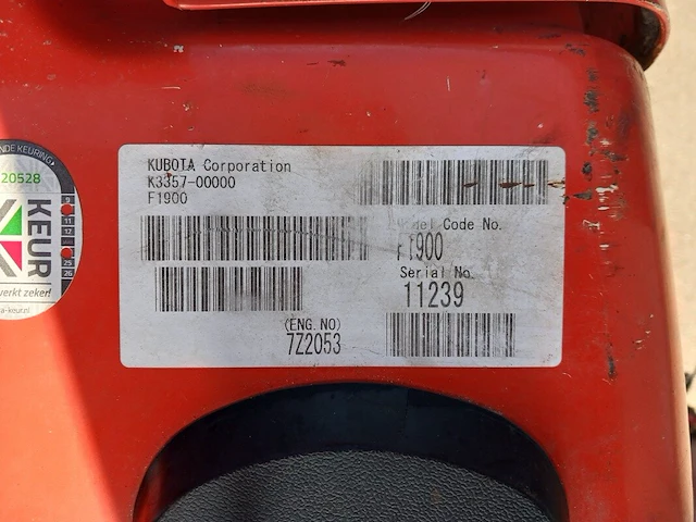 Frontmaaier, kubota, f1900 diesel 4 wheel drive - afbeelding 24 van  30