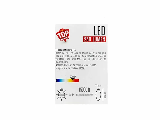 Frosted flame led-lamp e14 2-pack (300x) - afbeelding 3 van  4