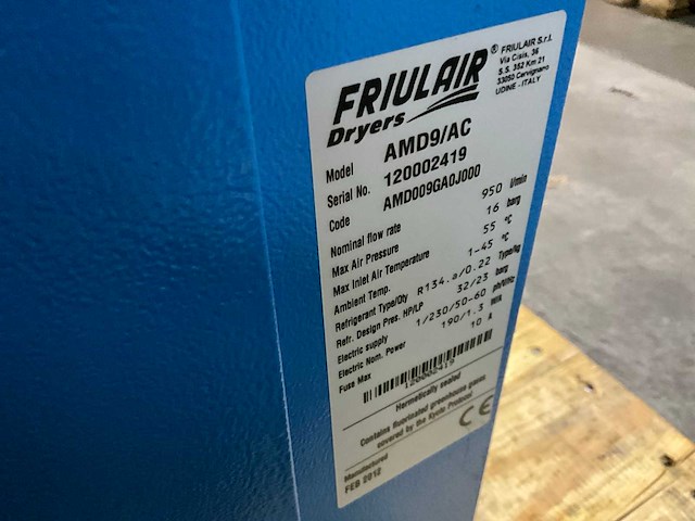 Fruilair amd9/ac persluchtkoeldroger - afbeelding 6 van  6