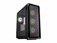 Fsp fortron cut593a midi tower gaming case zwart 4 voorgeïnstalleerde led ventilatoren zijvenster stoffilter - afbeelding 1 van  4