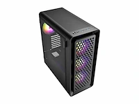 Fsp fortron cut593a midi tower gaming case zwart 4 voorgeïnstalleerde led ventilatoren zijvenster stoffilter - afbeelding 2 van  4