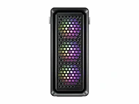Fsp fortron cut593a midi tower gaming case zwart 4 voorgeïnstalleerde led ventilatoren zijvenster stoffilter - afbeelding 4 van  4