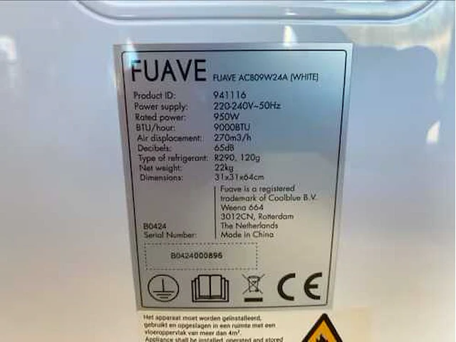 Fuave acb09w24a wit airco - afbeelding 4 van  5
