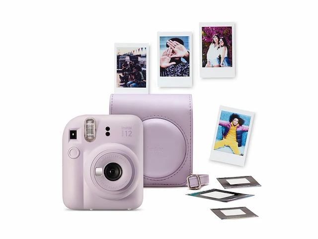 Fujifilm instax mini 12 bundel instant camera + 1 x 10 stuks film cameratas lilac purple - afbeelding 1 van  2