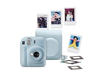 Fujifilm instax mini 12 bundel instant camera + 1 x 10 stuks film cameratas & stickers pastel blue - afbeelding 1 van  2