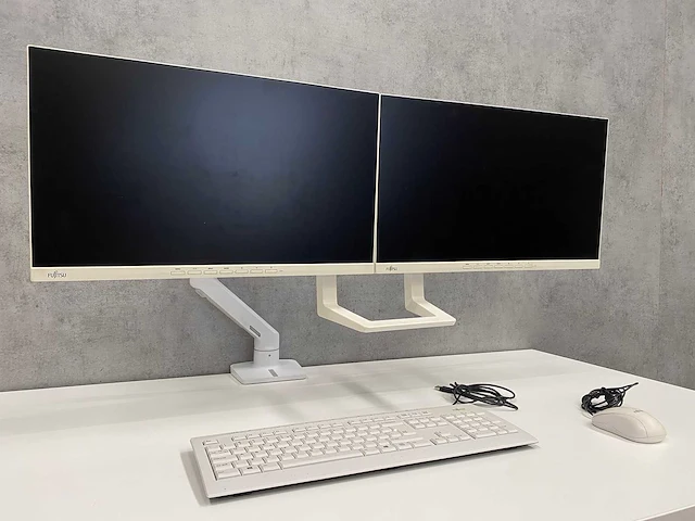 Fujitsu dy24-9t - 24" lcd monitoren met ergotron dubbele monitorarm - afbeelding 10 van  15