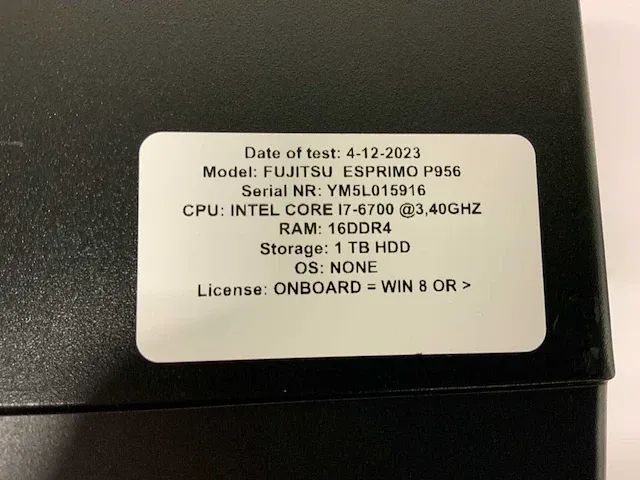 Fujitsu esprimo p956 (i7) desktop - afbeelding 5 van  5