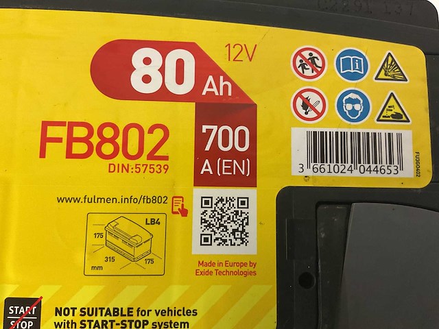 Fulmen fb802 accu - afbeelding 3 van  3