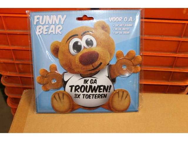 Funny bear ik ga trouwen 16 stuks - afbeelding 1 van  5